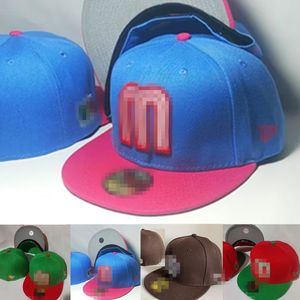 Cappello aderente da uomo Mexico 2023 World Grigio Nero Rosso Verde Rosa Tesa piatta Lettera M Visiera piatta per uomo Donna Completamente chiuso