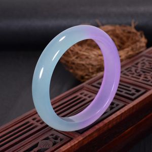 Bangles jade bangle natural handmade bracelets floating flower emerald ladies Violet bangle