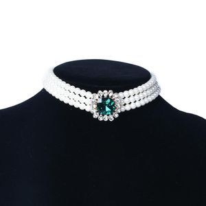 Ожерелья HOWAWAY, жемчужное ожерелье для женщин и набор сережек, женские ошейники, ожерелье с подвеской из хрустальных бусин, вечерние ювелирные изделия для невесты, ожерелья