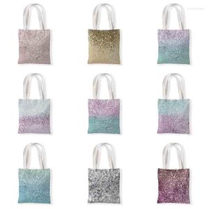 Storage Bags Sequins Sandbeach Print Shopper Bag Colorful Women Shoulder Tote Drop Ship