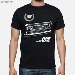 Herren T-Shirts Vintage Classic Spain Car S E A T Seat 124 FI Front Face T-Shirt. Neues, 100 % Baumwolle, kurzärmeliges T-Shirt mit O-Ausschnitt, lässiges Herren-Top