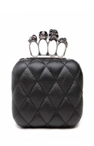 Skull Ring Evening Vintage Plaid Woman Clutch Bag Ladies Messenger Bags Mini Black Luxury Party Clutches Purse Y2012242723585