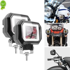 Ny 2st 9V-32V 4x4 20W*2 runda ängelögon plastled strålkastarlampor Vattentäta bärbara strålkastare Motorcykel Offroad Car Light