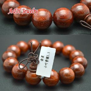 Armbänder 15mm Gold Star Pterocarpus Santalinus Gebet Mala Armbänder Für Männer Hohe Qualität Holz Buddhismus Schmuck 2 teil/los