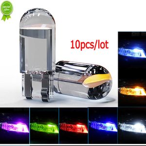 Neue 10 stücke T10 COB W5W Auto Innen LED Keil Tür Instrument Seite Glühbirne Kennzeichen Lampe Auto Licht Weiß DC 12 V Rot Blau Weiß