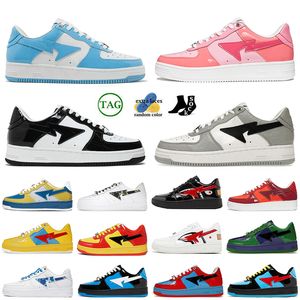 2023 Top Sk8 Sta Designer Shoes Donna Uomo Sneakers Stas Sk8 Scarpa casual Pelle verniciata Nero Blu Colore Camo Rosa Arancione Verde Sport Moda Scarpe da ginnastica piatte