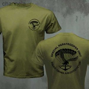 Camisetas masculinas do exército helênico grego grego paratroooper aerotransportado da unidade de força masculino Camiseta casual 100% algodão masculino tamanho S-3xl