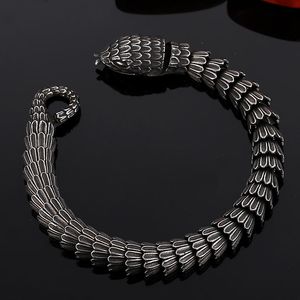 Bangle Retro 316L Stainless Steel Snake Scale Bracelet For Men Cast Metal Mannen Armband Cool Male Jewelry Birthday Gifts For Boyfriend