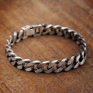 Bangle BOCAI 100% s925 Silver Solid Thick and Rough Personality Men's Bracelet 2021 Trendy Punk style Rock Locomotive Fashion Jewelry