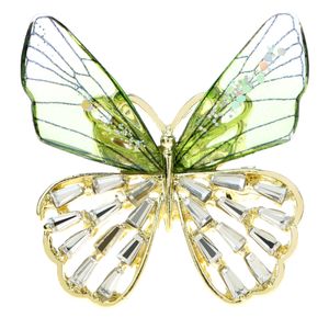 Cindy Xiang Broches de borboleta de asa transparente para mulheres design de moda de moda de mola pino 2 cores disponíveis Novo 2023