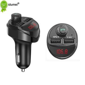 NY BLUETOOTH 5.0 FM Sändare trådlös ljudmottagarbil Kit Mp3 Musikspelare Handsfree-Call Dual USB Fast Charger 3.1A för bil