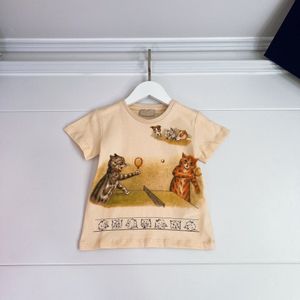 Preppy 23SS Dzieci Bawełny T-shirt luksus chłopców strój dla dzieci wysokiej klasy koszulki letni designerka tee elastyczne nić dekolt bawełniane topy ekologiczne ekologiczne