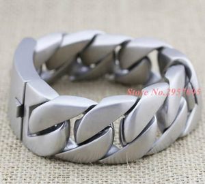 Armband 31mm tungt tjocka modemän kedja matt finish trottoarklipp silver färg 316l rostfritt stål armband bästa julklapp