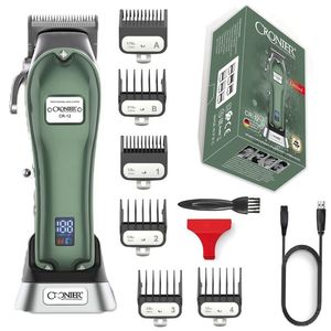 Hårtrimmer All Metal Cordless Professional Clipper Barber For Men Beard Electric Cutting Machine Justerable Kit 230520