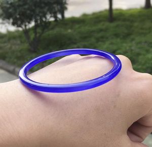 Bangle Women's Blue Jade Bracelet Fashion Accessories Lady Jadeite Natural Charm Jewelry Women Men for Hand Carved Round Bangle 5662mm