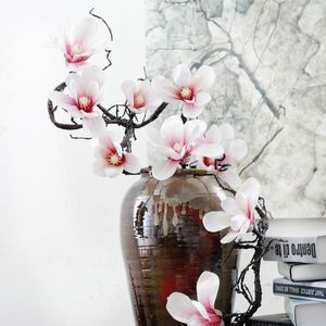 Decorative Flowers Orchid Artificial Magnolia Silk Vine Wreath Garland Flores Wall Flower Wedding Decoration Home Decor