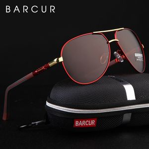 Solglasögon Barcur Aluminium Vintage Men's Men Polarized Coating Classic Sun Glasse Shade Man Driving Accessories Eyewear 230519