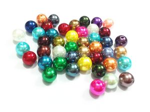 Perline (scegliere prima la dimensione) 6mm/8mm/10mm/12mm/14mm/16mm/18mm/20mm/23mm/25mm/Perle finte acriliche di colore misto