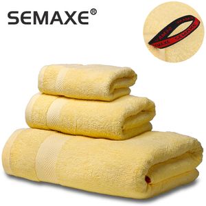 Set di asciugamani morbidi SEMAXE 100% cotone, telo da bagno, asciugamano, salvietta, altamente assorbente, qualità alberghiera per il bagno. giallo, Vendi