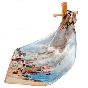 Sarongs 100 Pure Silk Bandana Women Scarf Female Hair Luxury Natural Mini Square Headband Oil Painting Handkerchief Artwork 230519