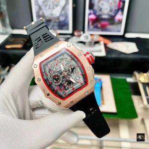 Pełne funkcjonalne męskie zegarki automatyczne zegarki czarny niebieski kolor Luminous kalendarz 43 mm wielki pasek Silicoen Man Watch 138