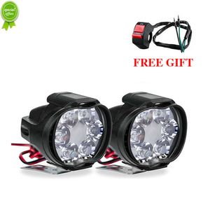 New 1 Pair 6 LED Bulbs Motorcycle Auxiliary Headlight Spotlights Fog Lamps Vehicle Auxiliary Brightness Electric Car Light
