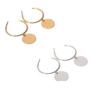 Hoop Huggie Newest Round Gold Color Earrings Vintage Matte Earring For Women Metal Fashion Statement Dangle Ear Jewellry 2021 Tren Dhijo