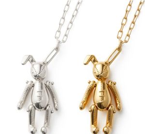 Necklaces Rabbit Pendant Sterling Silver Tone Necklace Simple AMB Hip Hop Fashion Jewelry Exquisite Gift Box Packaging