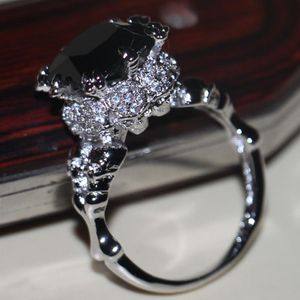 Rings Choucong Victoria Wieck Vintage Jewelry 10Kt White Gold Filled Black AAA CZ Simulated stones Party Wedding Women Ring Size511