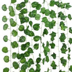 Decorative Flowers & Wreaths 230cm Artificial Vine Rattan Leaf Ivy Hanging Garland Fake Plant Silk Leaves For Home Decor Wedding Party Flowe