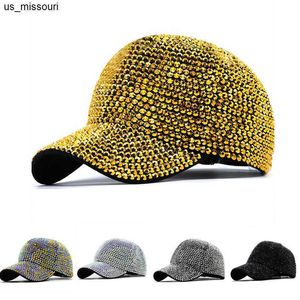 Caps de bola Snapbacks Rhinestone Baseball Cap Ladies Hip Hop Hat Sparkling de diamantes moda legal European e American Style Cap Packed Ladies J230520