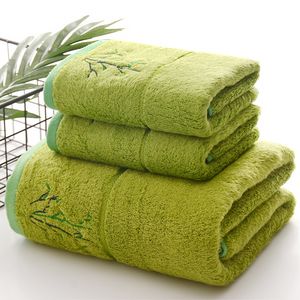 Bambusowe błonnik haftowany ręcznik do kąpieli prosty nowoczesny mocny wchłanianie wody Wysoka jakość kwiatowa do domu łazienka miękka