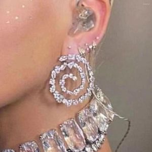 Dangle Earrings Trend Metal Multi-color Rhinestone Circular Large Wedding Banquet Jewelry Women's Charm Accessories