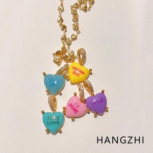 Anhänger Halsketten HANGZHI Personalisierte Macaron Alphabet Liebe Bunte Halskette Design Trendy DIY Für Frauen Mädchen Geschenk Party Schmuck Sommer