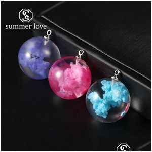 Charms Colorf Resin Transparent Sky Blue White Cloud Rod Moon Pendant For Necklace Creative Design Ball Shape Diy Jewelry Accessorie Dhyog