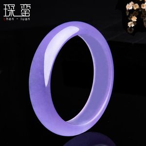 Bangles Chinese Purple jade Bracelet 5466mm Charm Jewellery Fashion Accessories HandCarved Man Woman Luck Amulet Gifts P101