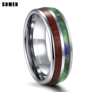 Rings Somen 7mm Design Rings For Women Men's Wedding Band Silver Color Tungsten Ring Party Jewelry Engagement Ring Box Dropship