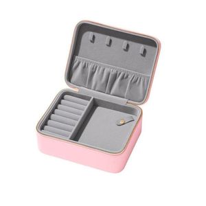 Boxes Pink Doube Layer PAN Jewelry Collection Box Women Bracelet Display Velvet Bracelet Necklace Ring Beads Charms Carrying Case Gift