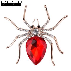 Brand Brand Brand High Quality Crystal Spider Spider Brooch Pins em cores vermelhas de azul roxo