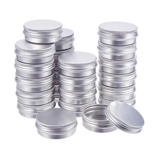 Caixas 50pcs 5ml 20ml 25ml latas redondas de lata de alumínio jar caixa de jóias recipiente de amostra maquiagem cosméticos creme potes de armazenamento com tampa de parafuso