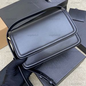 10a spegelkvalitetsdesigners Medium Solferino Box Väskor 23 cm Womens Satchel in Cowhide Real Leather Handbag Black Flap Purse Crossbody Shoulder Strap Bag With Box