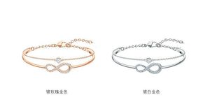 Bangles 2022 New Europe's latest Eternal Love Double Bracelet Female Crystal from Swarovskis TwoinOne Bracelet with Diamonds