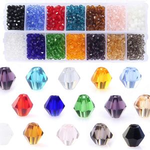 Crystal 5238 Bicone Crystal Beads Bulk BeadedWholesale 4MM Czech Beads Mix Lot of 1400pcs Faceted Crystal Glass Beads for Jewelry