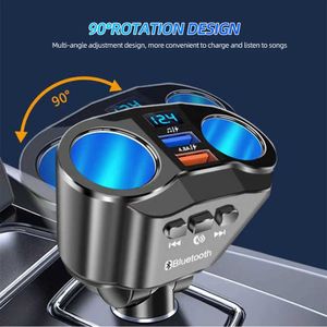 Car Car Cigarette Lighter Splitter Charger Dual Usb Qc 3.0 Quick Charge 12v Auto Fm Transmitters Bluetooth Hands-free Call Sockets