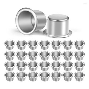 Portacandele 20PCS Portacandele da tavolo in metallo con inserto in argento per piccole luci da tè per albero