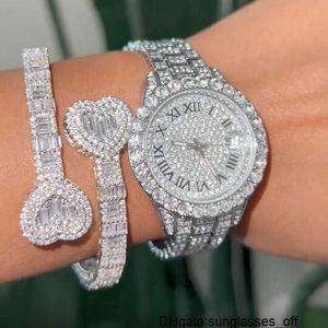 Baguete delicada CZ forma de coração Ajusta ajustável pulseira de punho de punho Iced Out Bling 5A Cubic Zirconia Luxo Mulheres Hiphop Jóias 7IZG