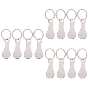 Novelty Items 12pcs Shopping Trolley Token Key Cart Unlock Ring Metal Keychain Keyring Baske Loading Release Stainless Steel Aluminum Alloy G230520