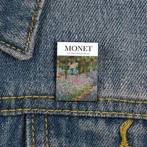 Moda Monet Ogród artystyczny w Giver Printed Vintage Brooche koszulka Lapel Torka Nauczyciela