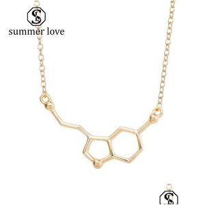 Pendant Necklaces Unique Design Chemical Molece Chain Necklace For Women Science Teacher Professor Chemistry Grad Lovers Jewelry Dro Dhvlb