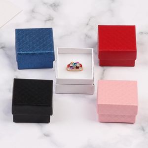 Boxes New 24Pcs 5x5x3cm White Jewery Organizer Box High Quality Paper Earrings Storage Box Small Ring Gift Box for jewellery 5Colors